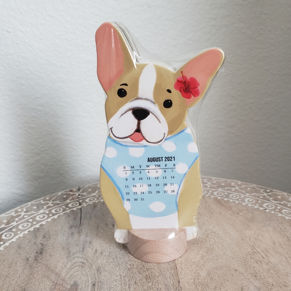 NWT Molly & Rex French Bulldog Desk Calendar